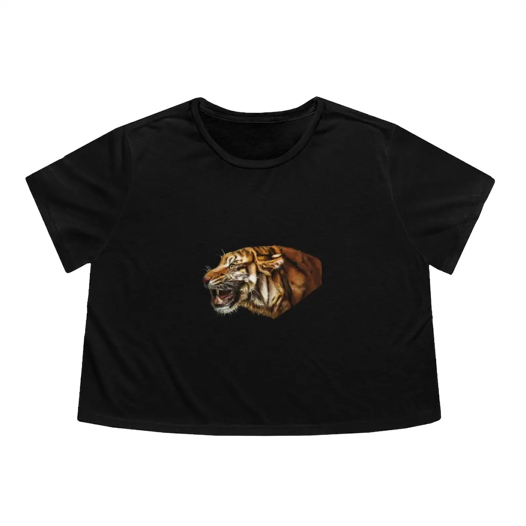 Tiger Women's Flowy Cropped Tee