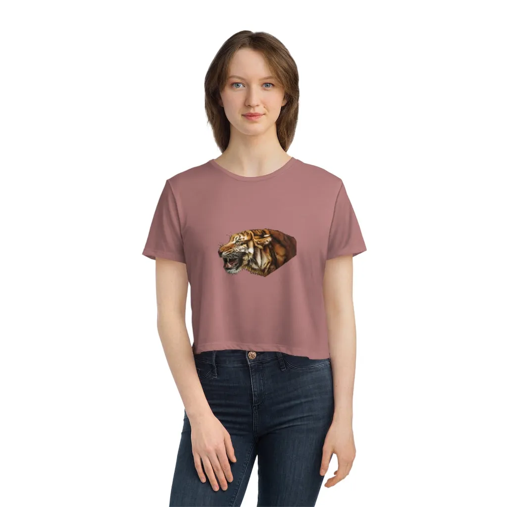 Tiger Women's Flowy Cropped Tee