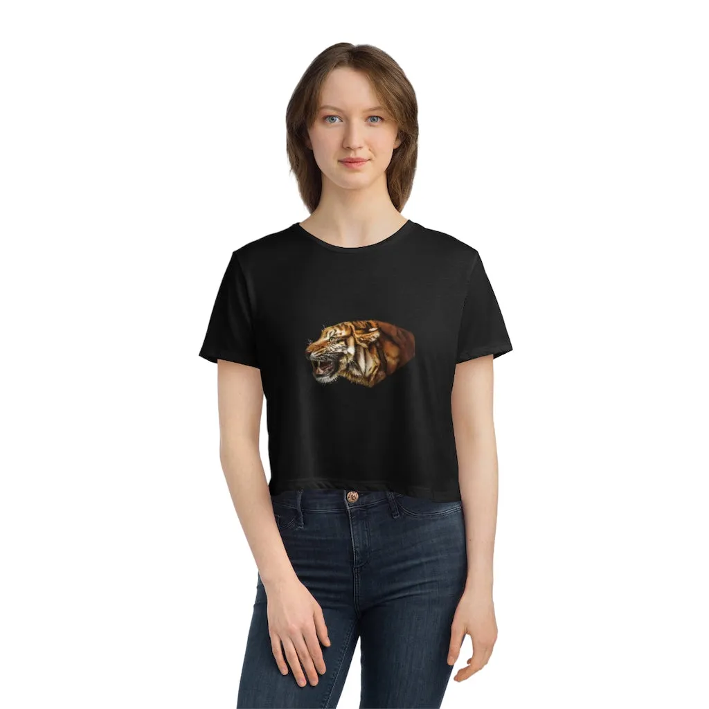 Tiger Women's Flowy Cropped Tee