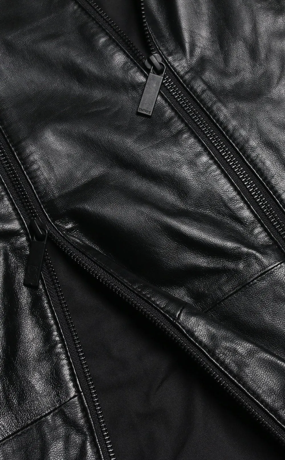 Unknown three zip sheep skin leather jacket