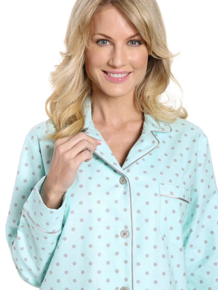 Womens Premium 100% Cotton Flannel Pajama Sleepwear Set