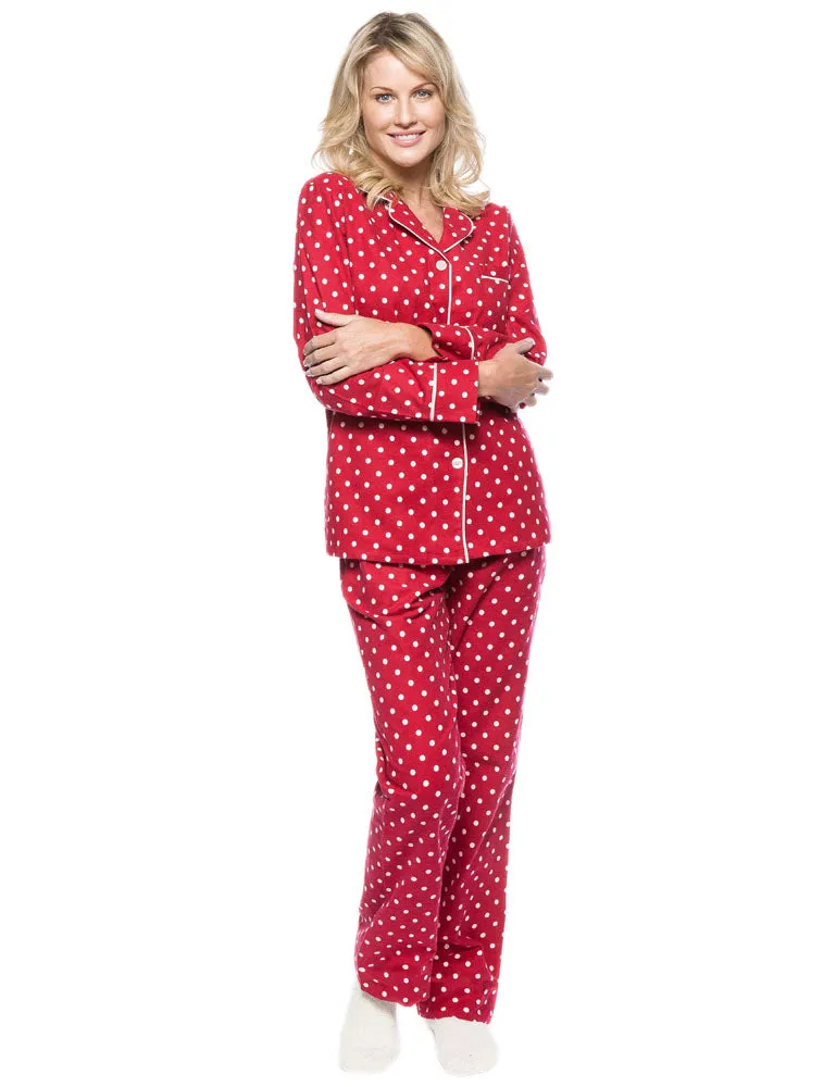 Womens Premium 100% Cotton Flannel Pajama Sleepwear Set