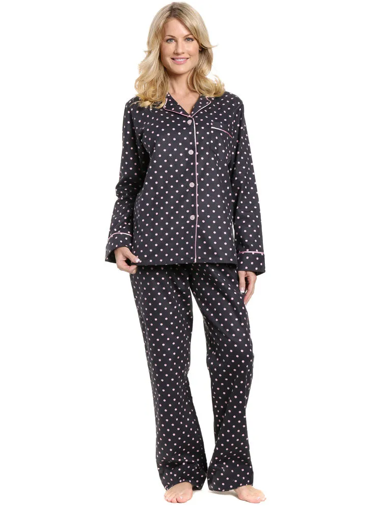 Womens Premium 100% Cotton Flannel Pajama Sleepwear Set