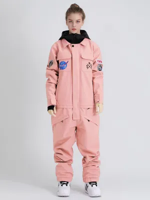 Women's Slope Star Light Pink One Piece Snowboard Suit Jumpsuit